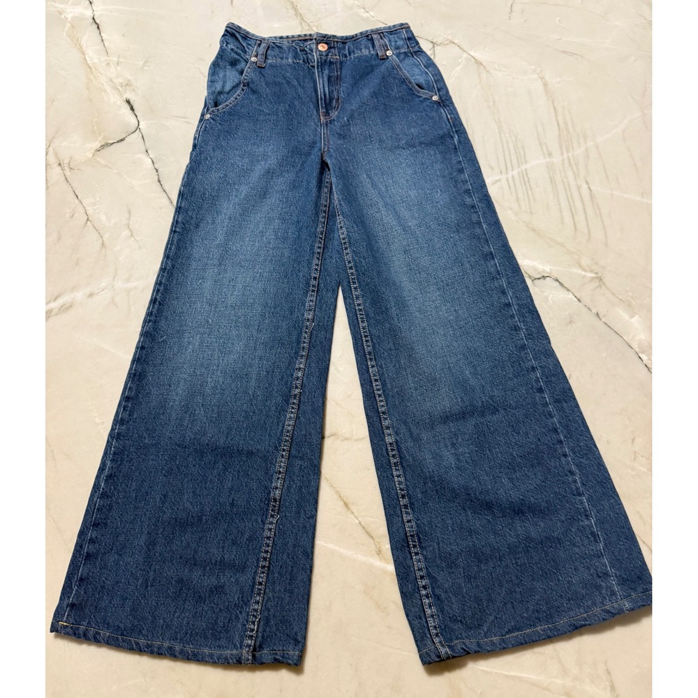 We The Free Free People Harlow Mid Rise Wide Leg Jeans Medium Wash Womens 25
